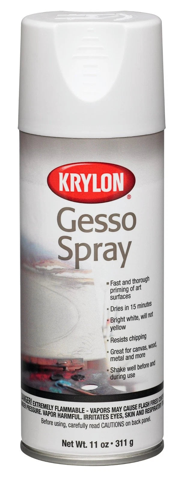 Krylon Gesso Spray Paint Primer for Automotive Use (11 oz, White)