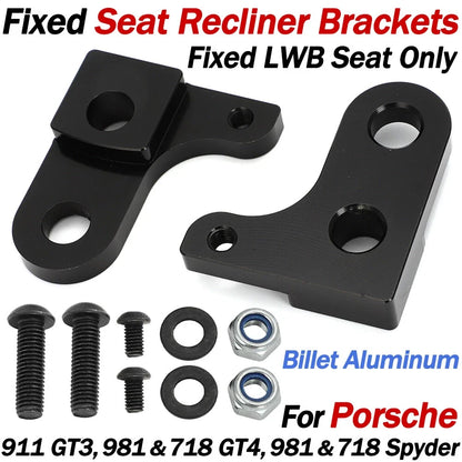 Fixed LWB Seat Recliner Brackets for Porsche 918, 911 GT3, 981, 718 GT4/Spyder
