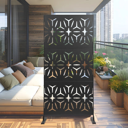 3X Black Steel Room Divider Panels for Home Office