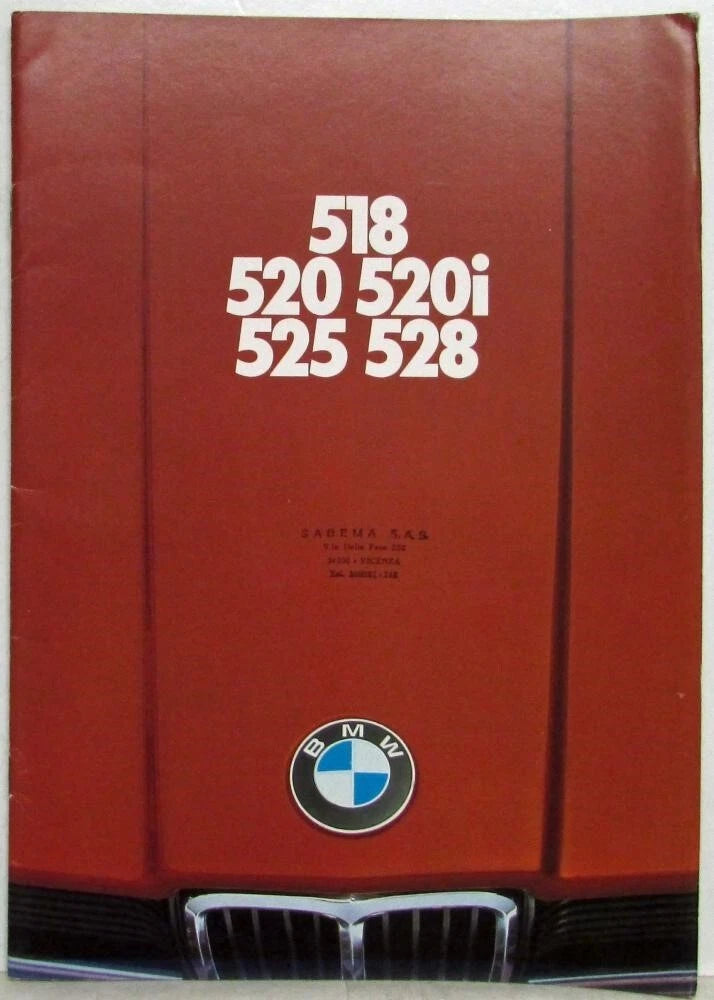 Sales Brochure for BMW 5 Series (1976) - 518 520 520i 525 528 - Italian Text