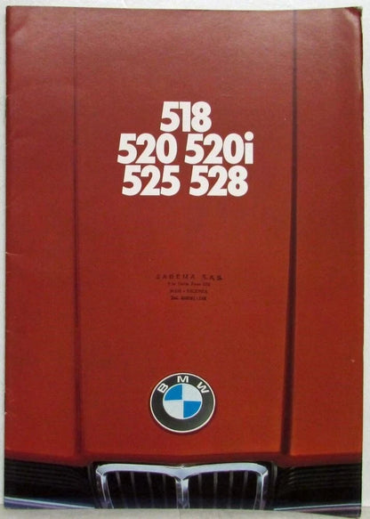 Sales Brochure for BMW 5 Series (1976) - 518 520 520i 525 528 - Italian Text