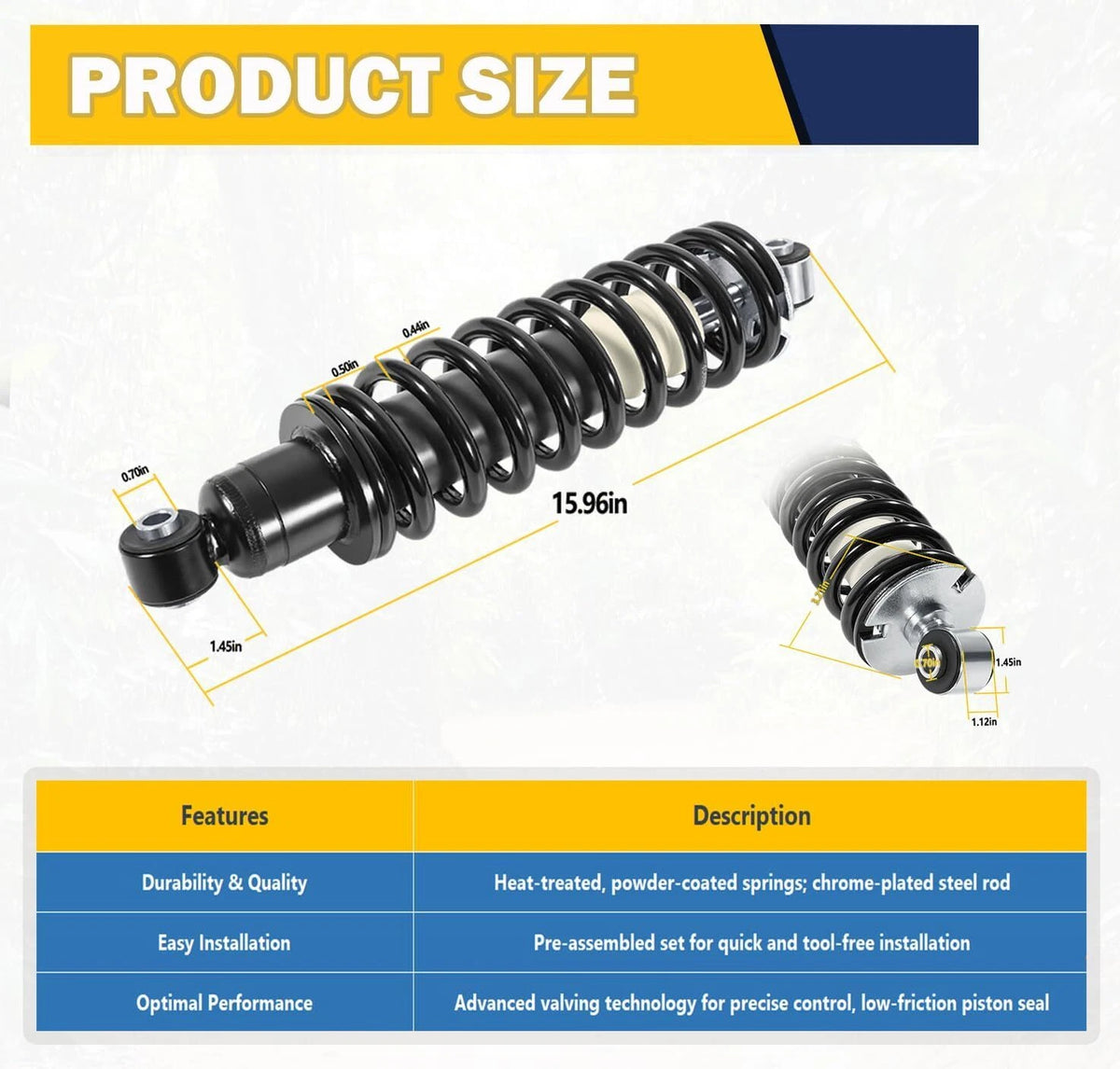 Rear Shock Absorber for John Deere Gator XUV620i & XUV850D (2007–2010)