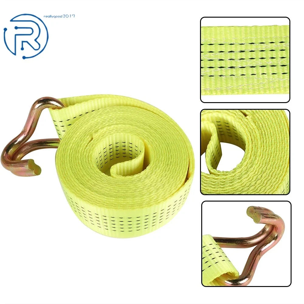 Set of 6 Heavy Duty 2" × 15' Ratchet Straps with J Hook Tie Downs