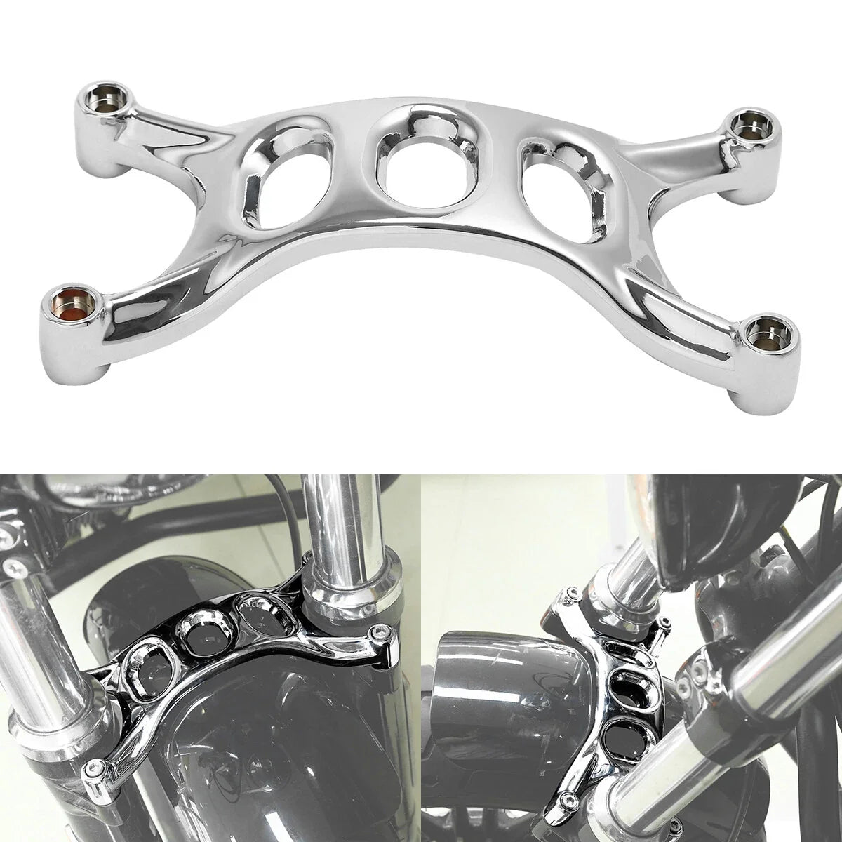 Chrome Front Fender Brace Forks for Harley 48 Forty Eight XL1200X (2016–2022)