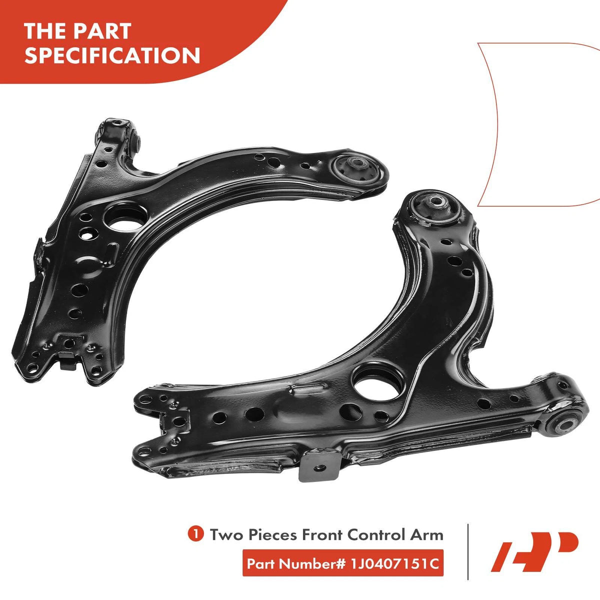 Set of 6 Front Control Arms w/ Ball Joints for VW Jetta Golf (1999–2006)