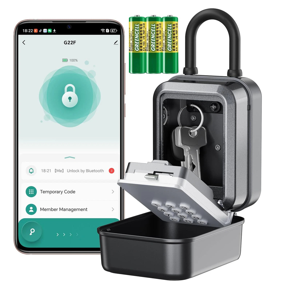 Smart Key Lock Box for Automotive (2023–2023) - Bluetooth Control, IP65 Weatherproof