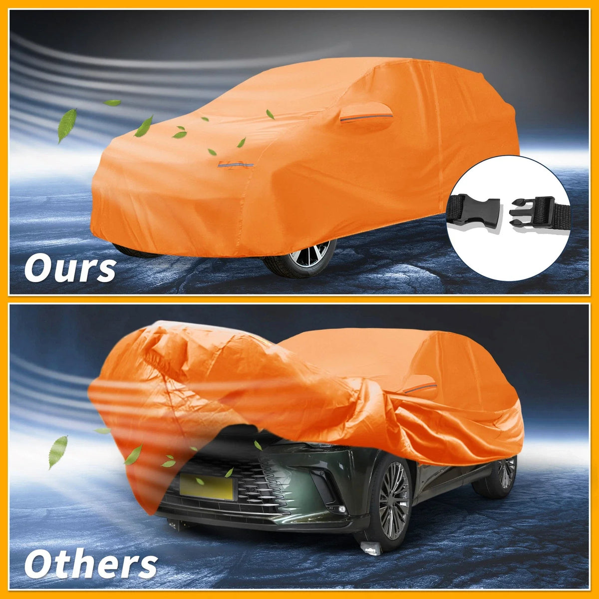Waterproof Car Cover for Lexus RX (All Weather, Orange, Zipper)