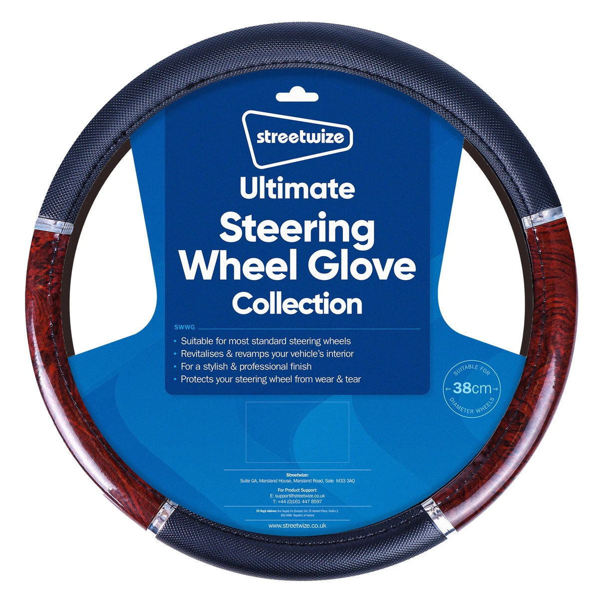 Steering Wheel Cover for Comfort Protection - Black Wood Effect (SWWG1)