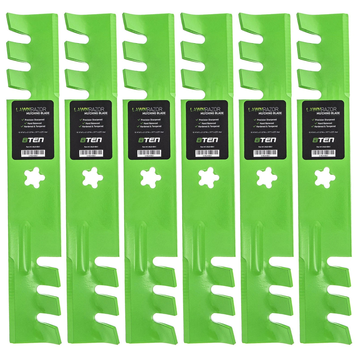6-Pack Toothed Blade for AYP (157003, 157033, 159705, 170698, 176084)