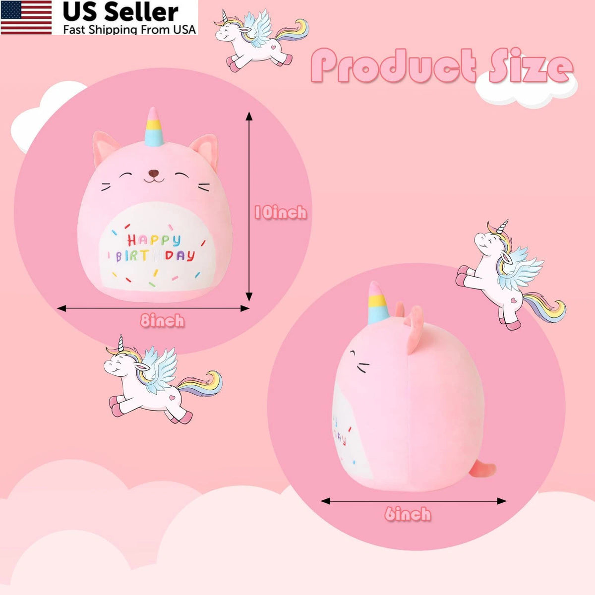 Caticorn Plush Toy for Unicorn Lovers (Cute Small Stuffed Animal)