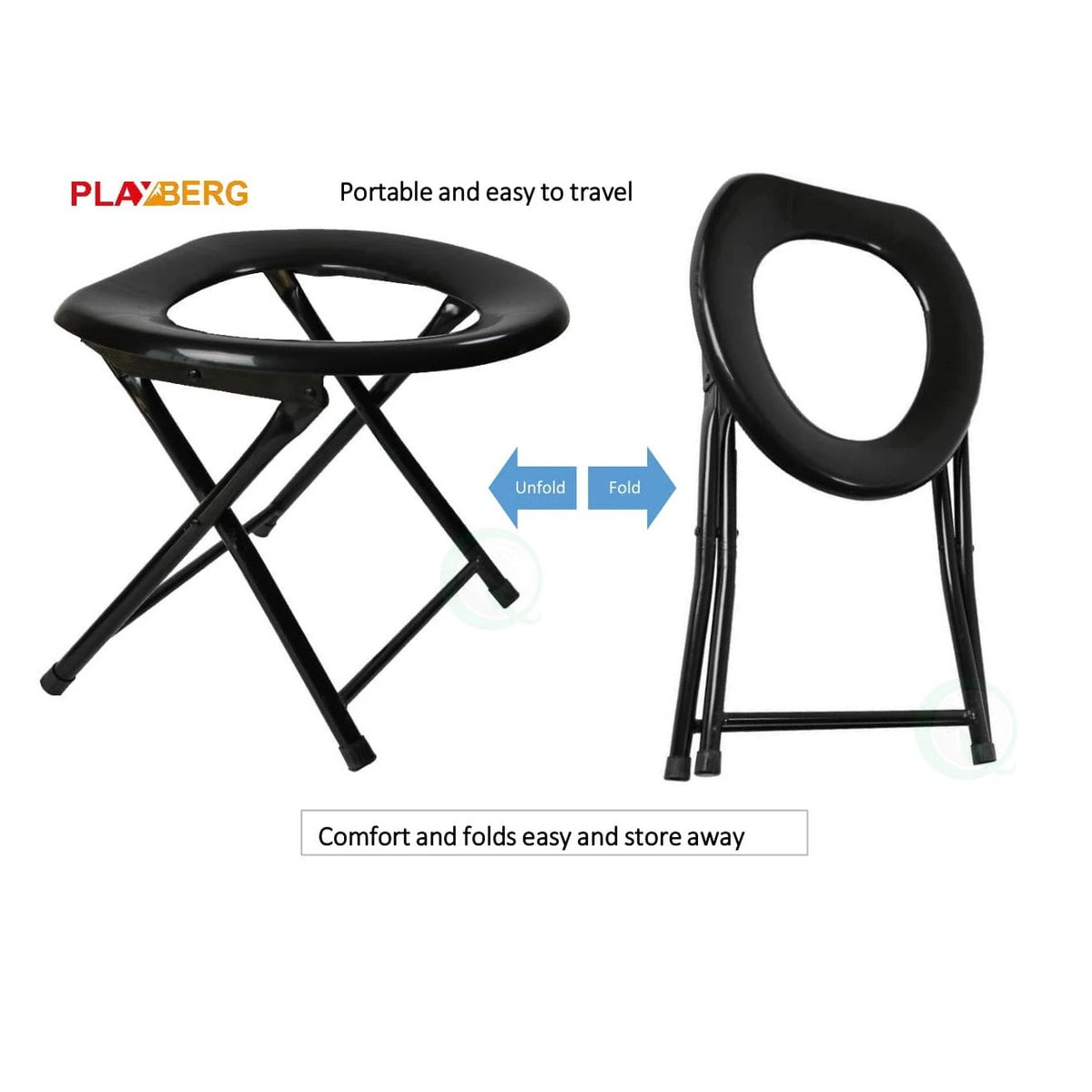 Folding Portable Toilet Seat for Camping (13.75 W x 14.5 L x 14 H)