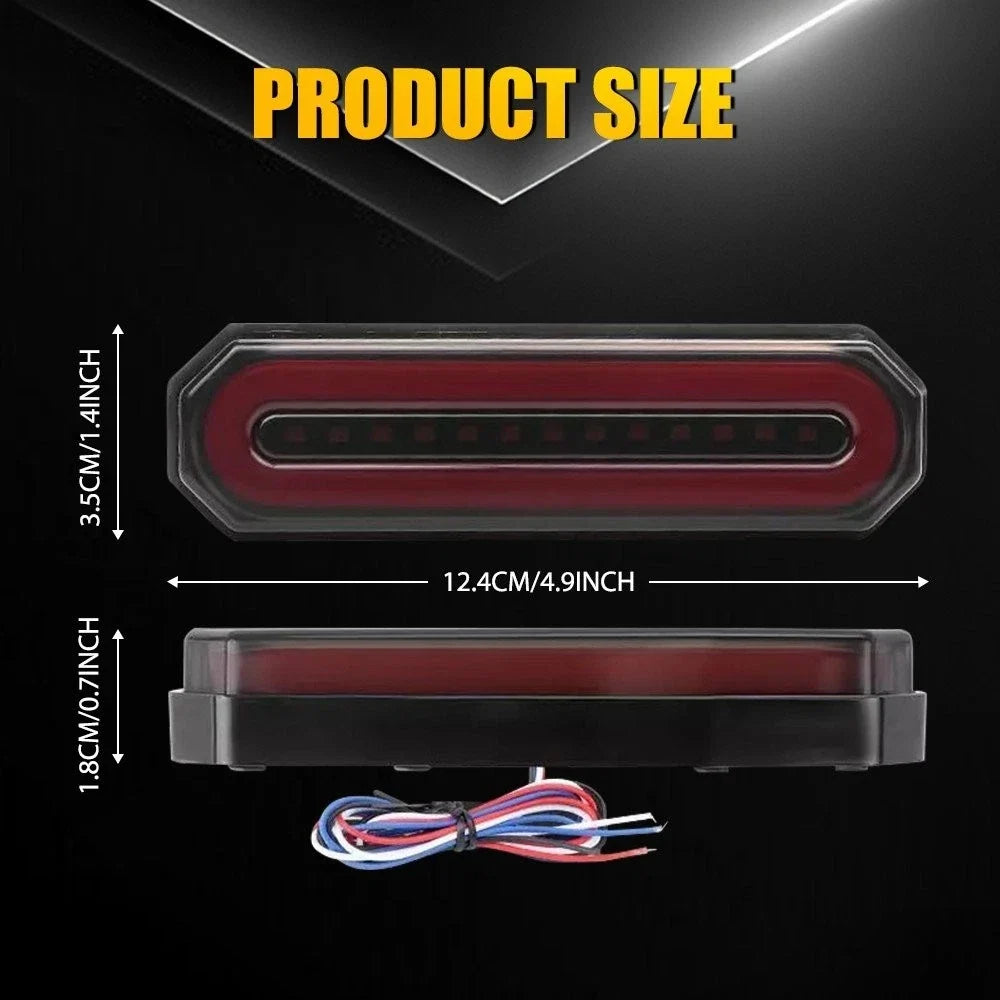 5-Inch Oval LED Tail Light Bar for Trailer Truck RV (Red Amber)