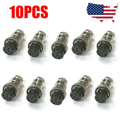 10X 6 Pin Microphone Connector for Ham & CB Radio - Solder Type