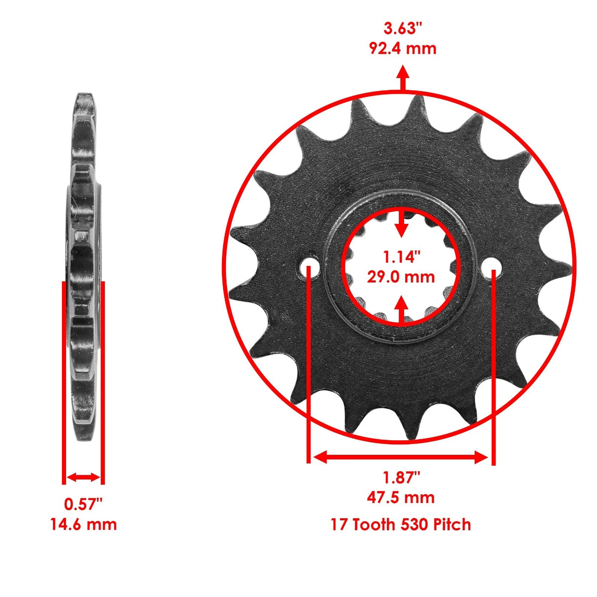 Black O-Ring Drive Chain & Sprockets Kit for Honda VFR800F VF1000F VF1000R (EG1504FS107XO)