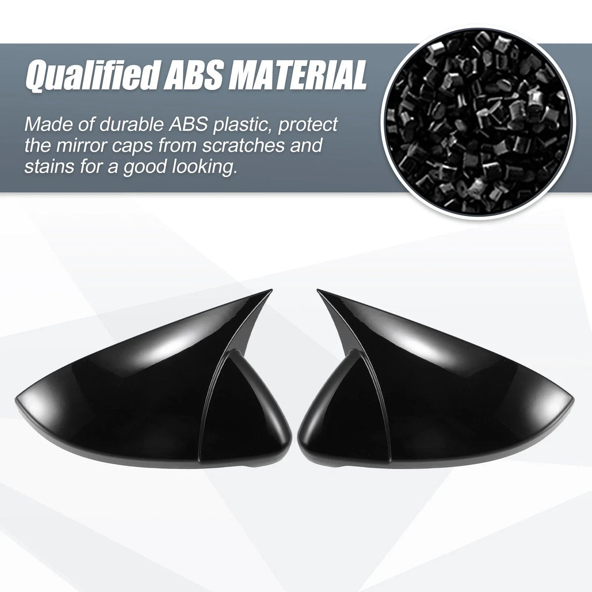 Pair Rearview Mirror Cover Overlay Gloss Black for Volkswagen Golf MK7 (2013–2020)