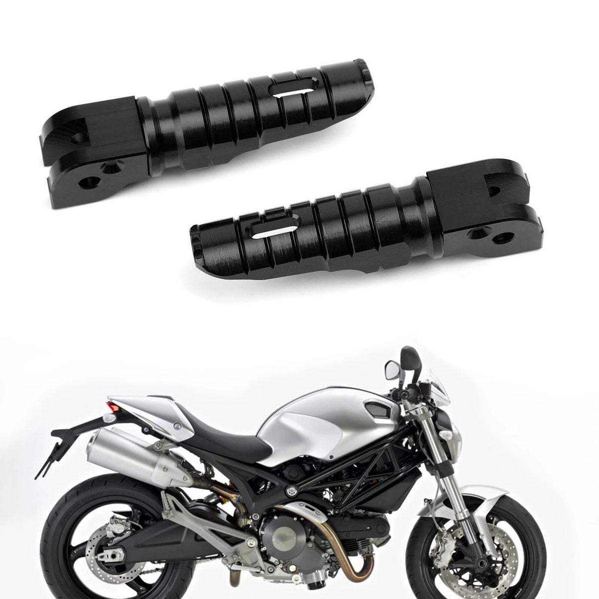 Rear Footrests Foot Pegs for Ducati 696 (2008–2014) FP-255-Black