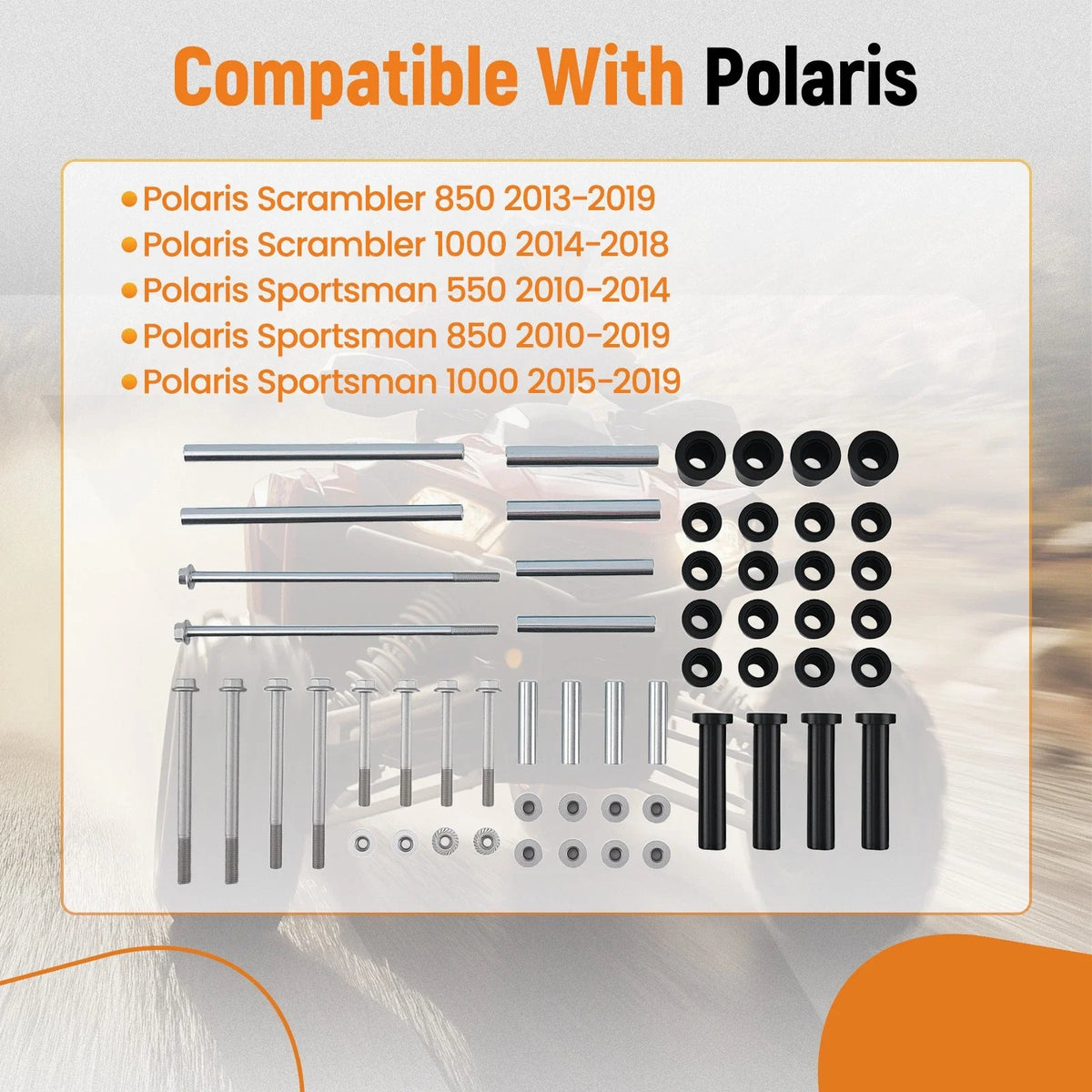 Complete Bushing Kit for Polaris Sportsman 850 1000 Scrambler (2010–2019) 7518472