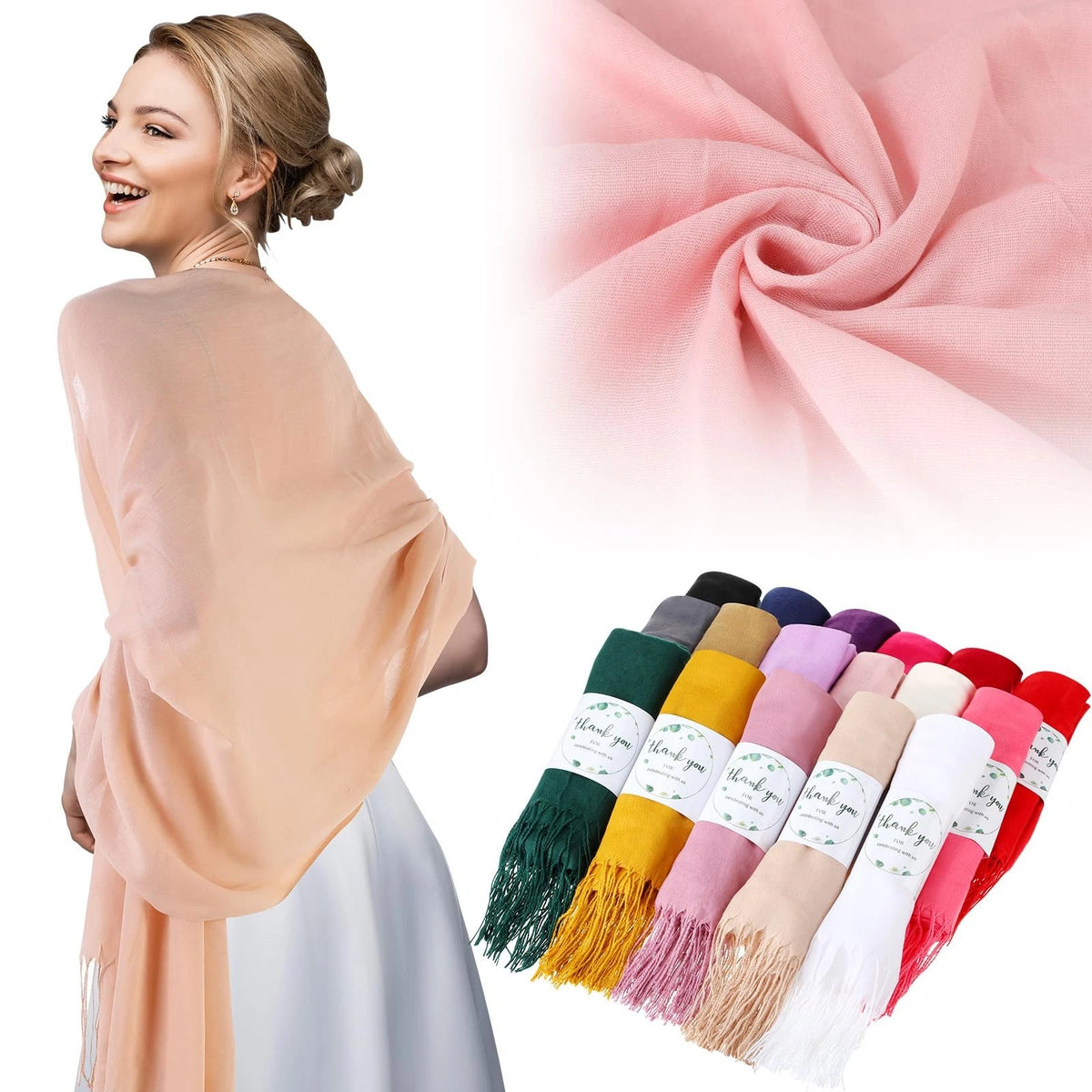 50/100 Bulk Wedding Shawl Scarf Wraps for Women 79 x 28