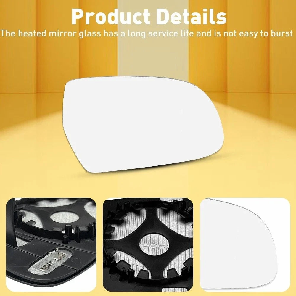 Heated Mirror Glass Right Side RH 8K0857536F for Audi A5 S5 A3 A4 (2008–2020)