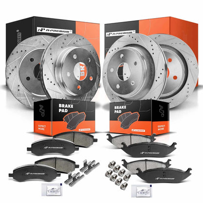 Set of 4 Drilled Brake Rotors & Ceramic Pads for Dodge Durango Ram (2011–2023) - BP967, D967, SBC967, BP1084MS
