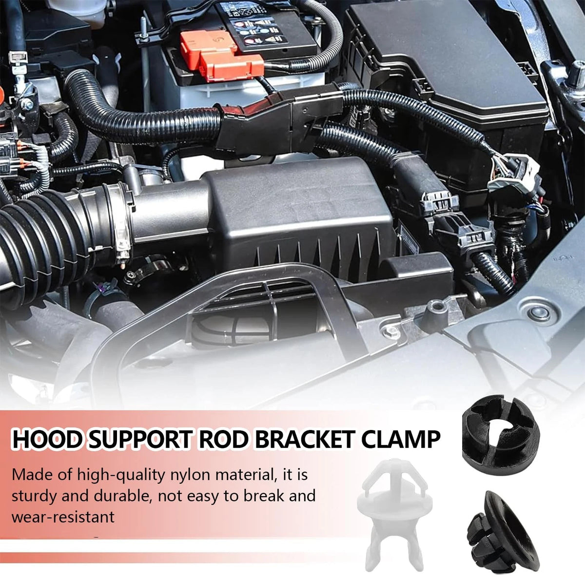 3X Car Hood Support Prop Rod Clips for Universal Fit (2010–2023)