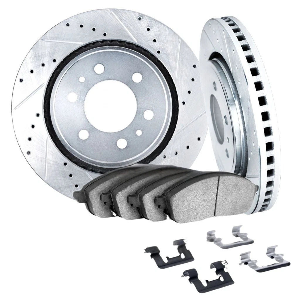 Set of 2 Vented Drilled and Slotted Rotors for Chevy SSR (2006) ALX-PAU-DF-7512-48059-CLA1