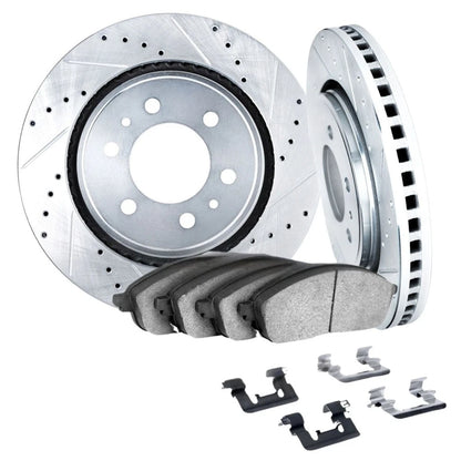 Set of 2 Vented Drilled and Slotted Rotors for Chevy SSR (2006) ALX-PAU-DF-7512-48059-CLA1