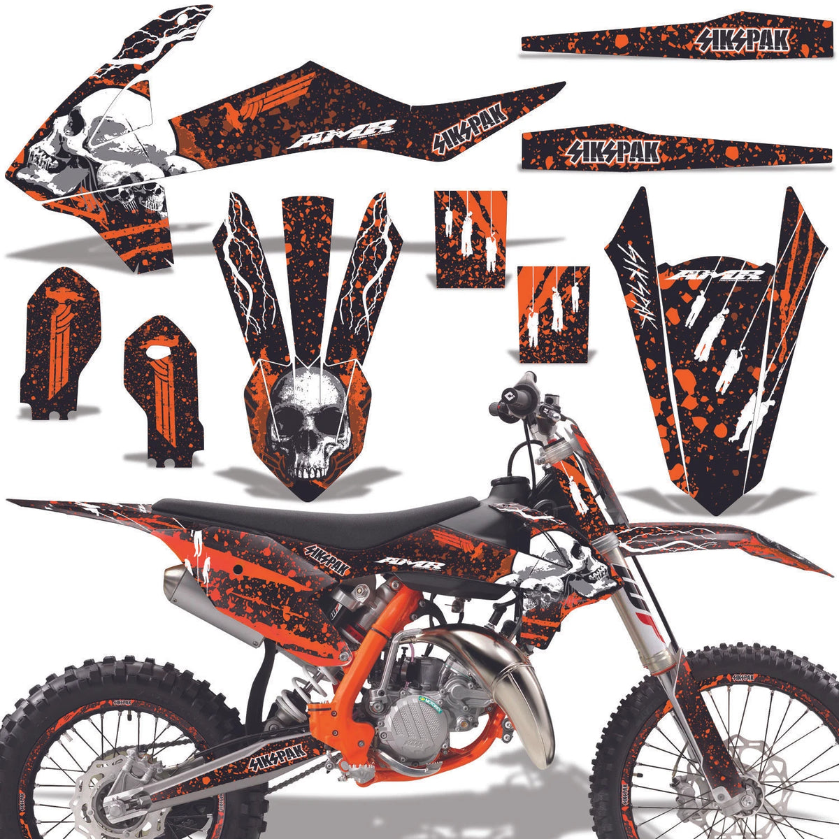 MX Graphic Kit Decal Wrap for KTM 85 SX (2018–2020) P-KTM-SX85-18-NP-SIKSPAK-O