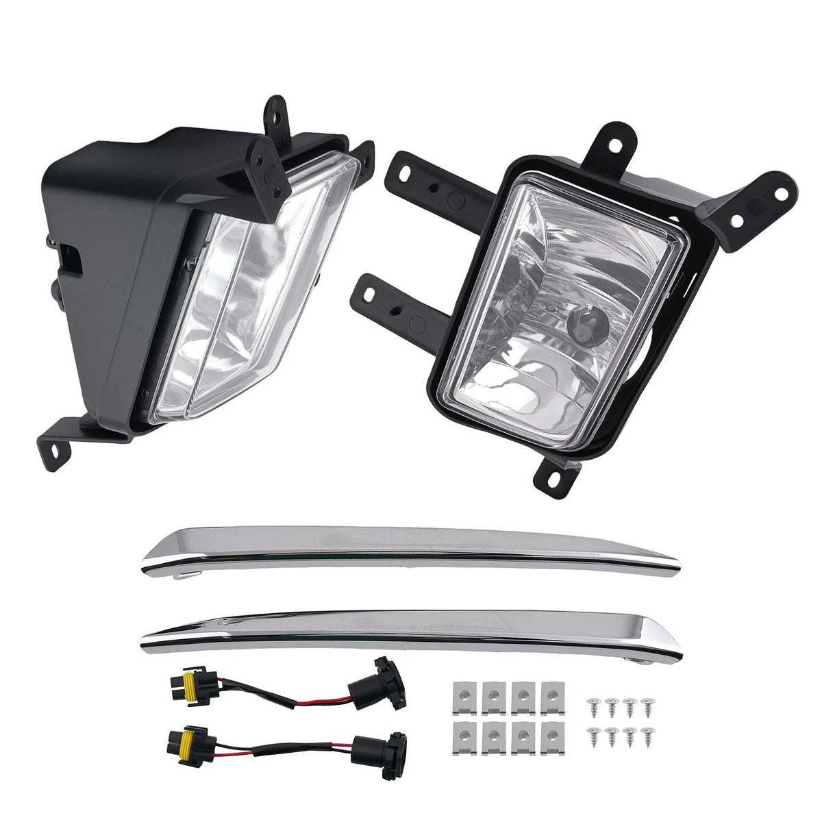 Fog Lights Lamps w/Chrome Trim + Bulbs for Chevy Suburban/Tahoe (2015–2020)