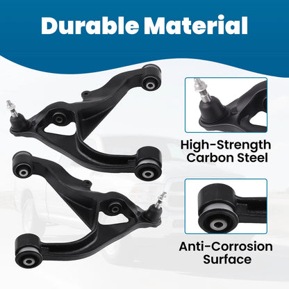 Set of 2 Front Upper Lower Control Arms Suspension Kit for Ram 1500 (2009–2012)