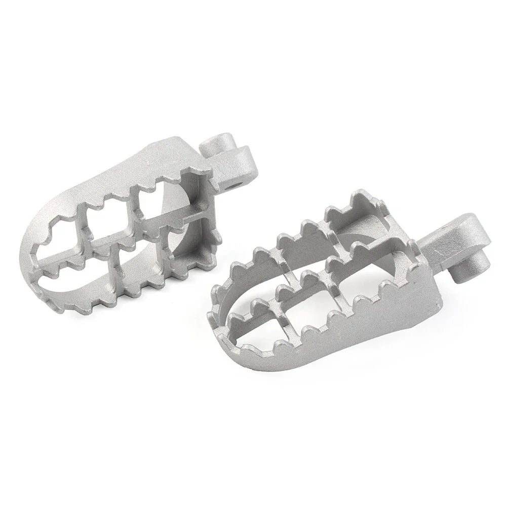 Universal Motorcycle Wide Foot Pegs for Bike Racing Silver