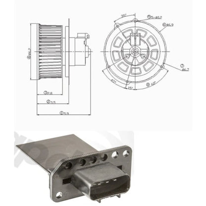 Blower Motor for Ford Crown Victoria Mercury Grand Marquis (2006–2011) KIT-201009-219