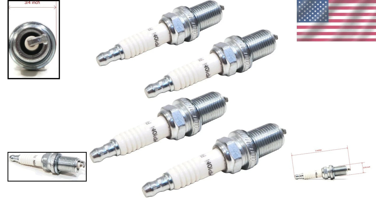 Set of 4 Champion Spark Plugs for Cub Cadet & MTD (Compatible with 759-3336)