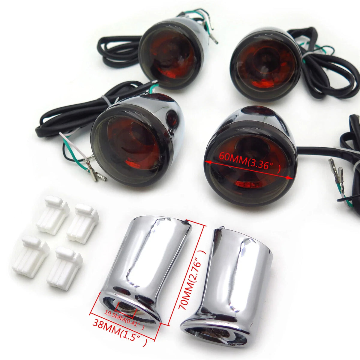 4X Chrome Turn Signal Lights for Harley Sportster Iron 883 (2004–2023)