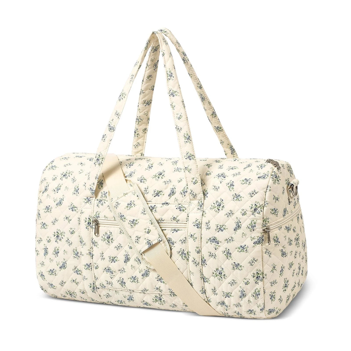 Cute Duffle Bag for Women - A-Blue Flower
