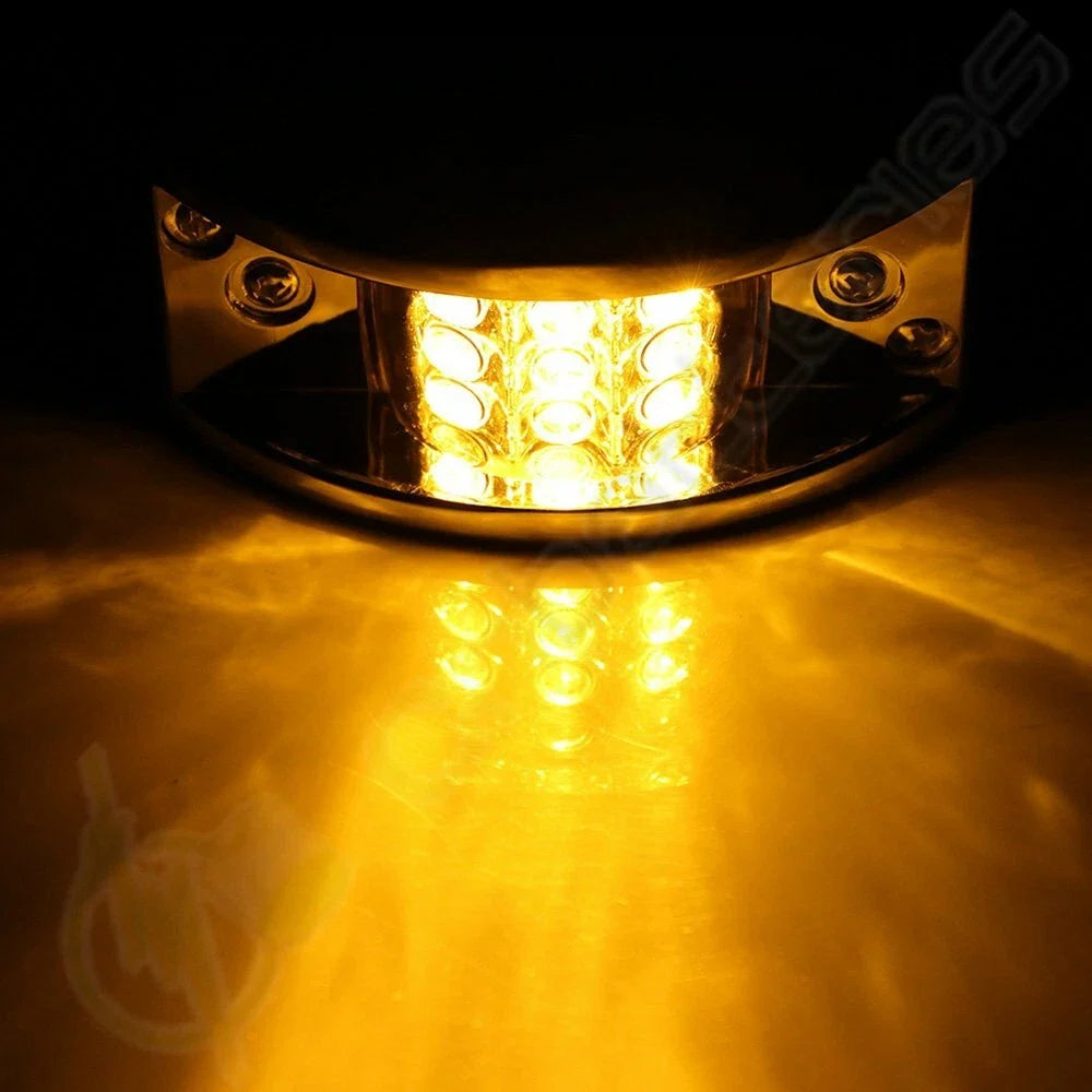2X LED Yellow Side Signal Turn Lights for Peterbilt Truck
