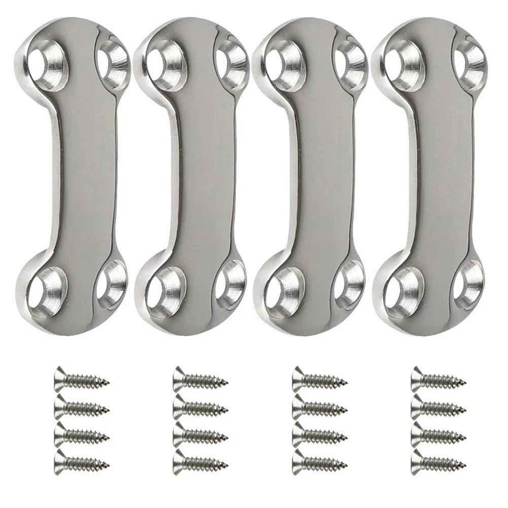 Set of 4 Heavy Duty Stainless Steel Pad Eye Plates for Marine Use