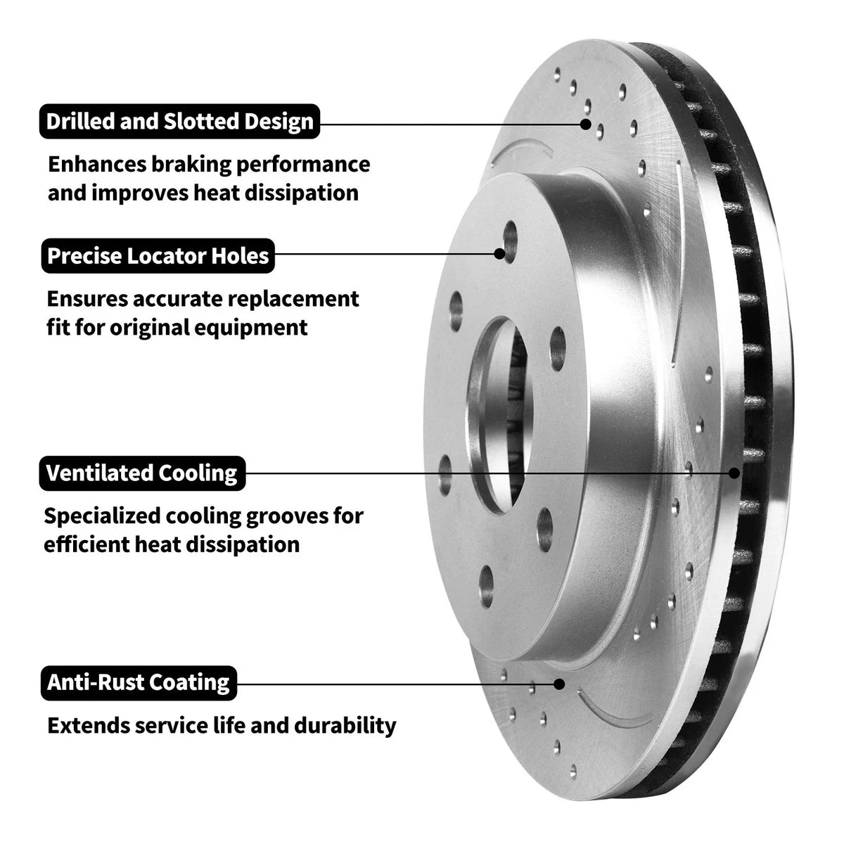 Front Brake Rotors + Ceramic Pads for Jeep Grand Cherokee Commander (2005–2010)