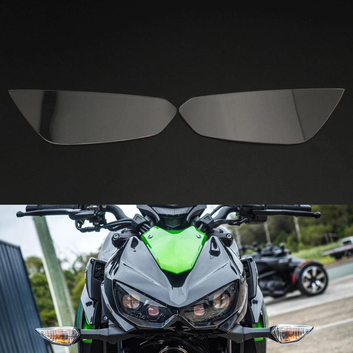 Front Headlight Lens Protection Cover for Kawasaki Z1000 Z1000R (2014–2021)