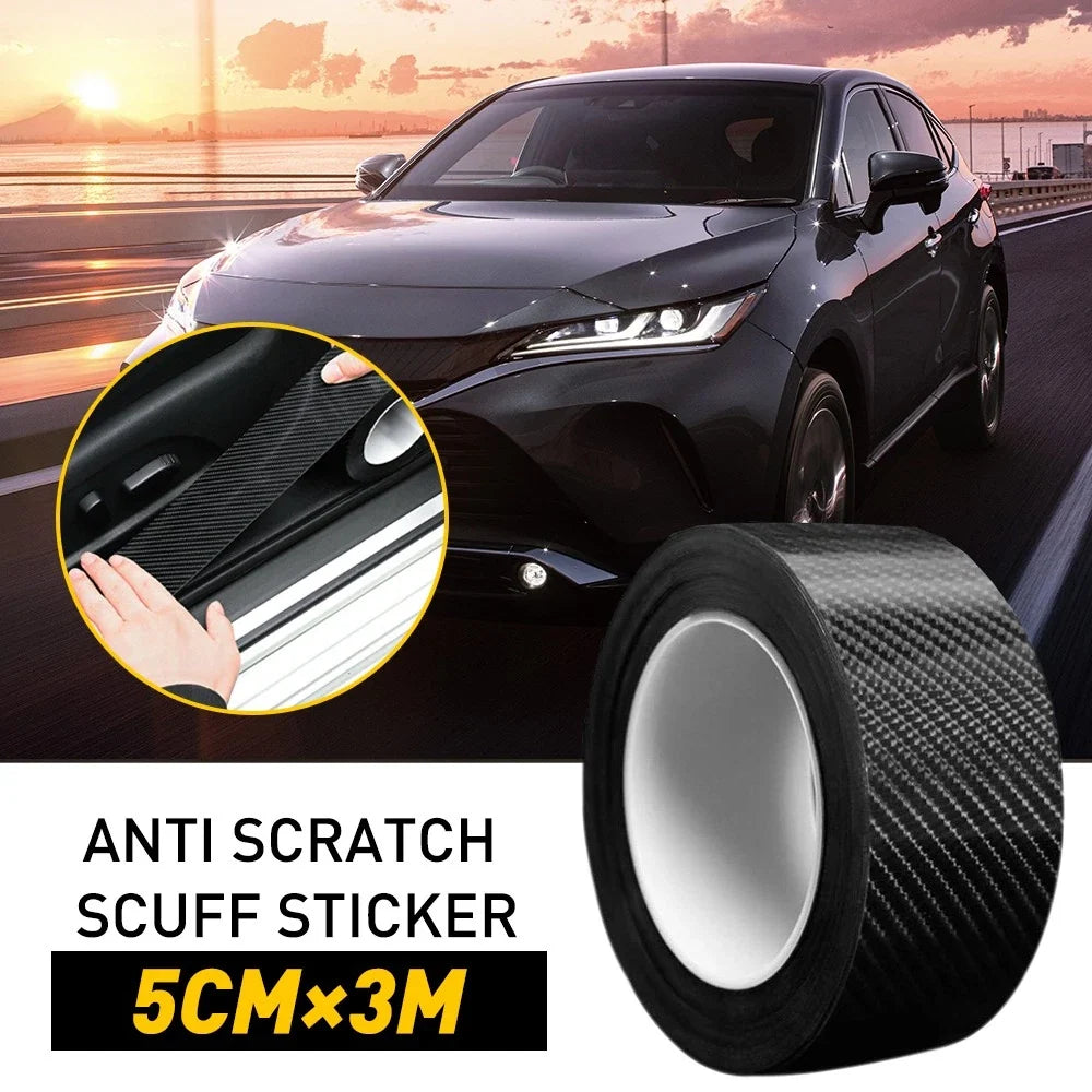 Set of 2 Carbon Fiber Black Pinstriping Tape for Motorcycle