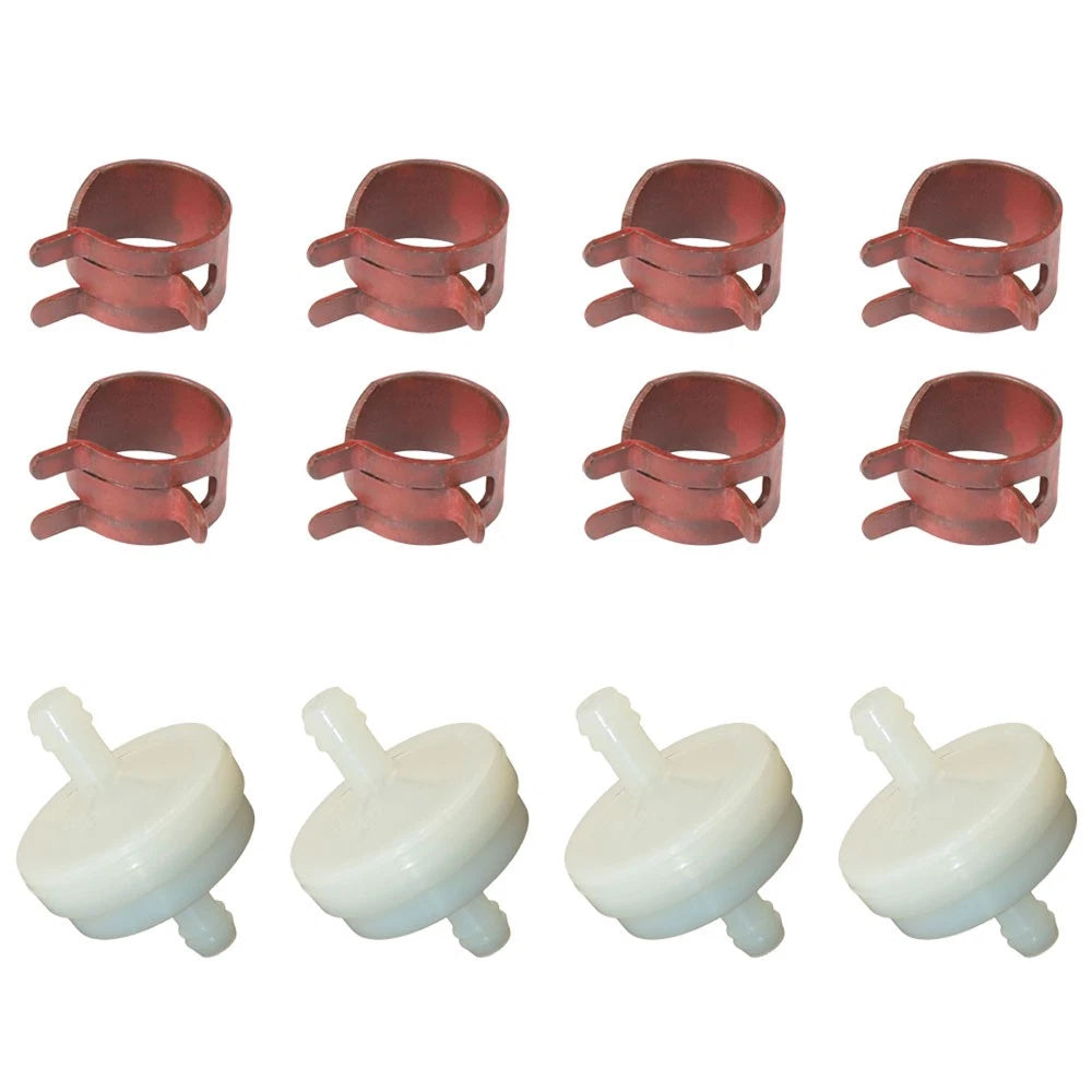 4 Fuel Filters and 8 Hose Clamps for Simplicity