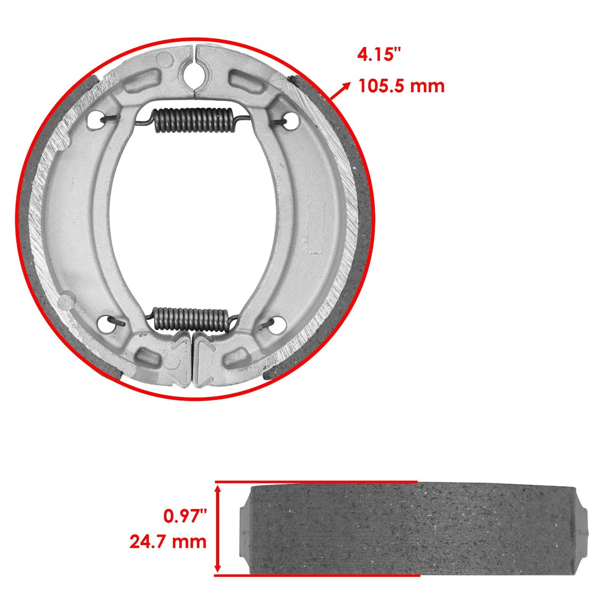 Front & Rear Brake Shoes for Yamaha Timberwolf 250 (1992–1994) FL4037BS108HY