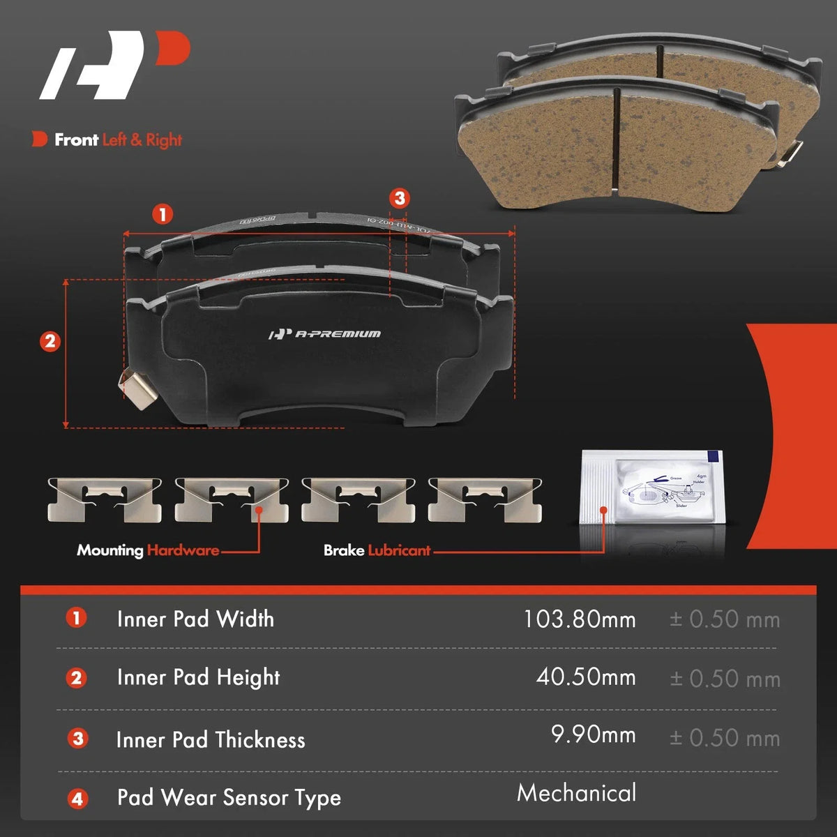 Set of 4 Front Ceramic Brake Pads for Chevrolet Metro (1998–2001)