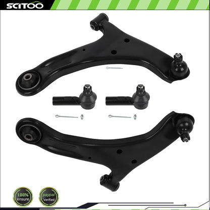 Set of 4 Front Lower Control Arms with Ball Joints & Tie Rod Ends for Suzuki Grand Vitara