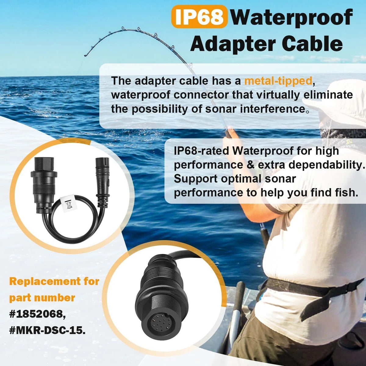 MKR-DSC-15 8-Pin Adapter Cable for Minn Kota Lowrance (1852078)