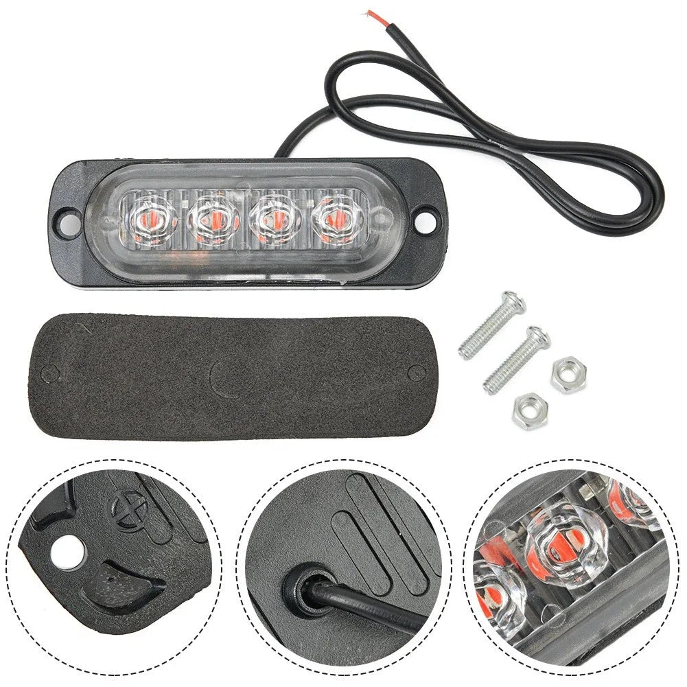 Set of 4 LED Work Light Flood Bar for Car ATV Off-Road (12V/24V)