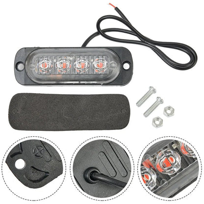 Set of 4 LED Work Light Flood Bar for Car ATV Off-Road (12V/24V)