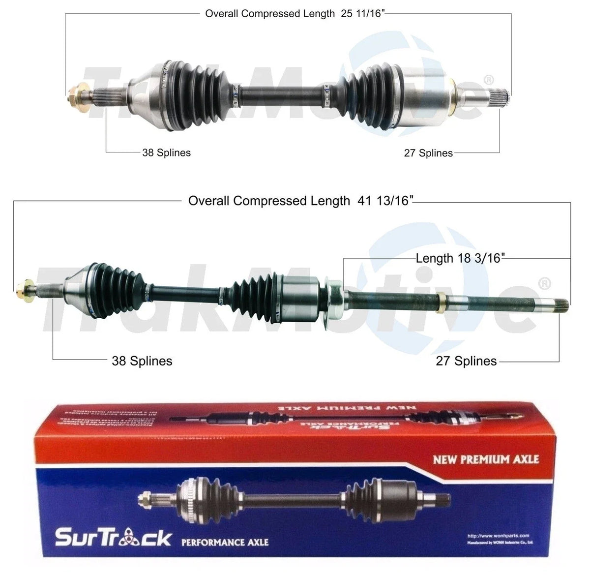 Set of 2 AAR CV Axle Shafts for Ford Flex Lincoln MKT (2009–2019)