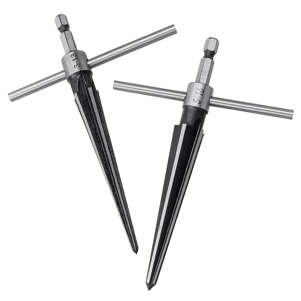 2Pcs Bridge Pin Reamer Set for Guitar T Handle Taper Reamer