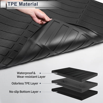 Cargo Liner Rear Trunk Mat for Nissan Rogue X-Trail (2021–2024) Long Grid Pattern